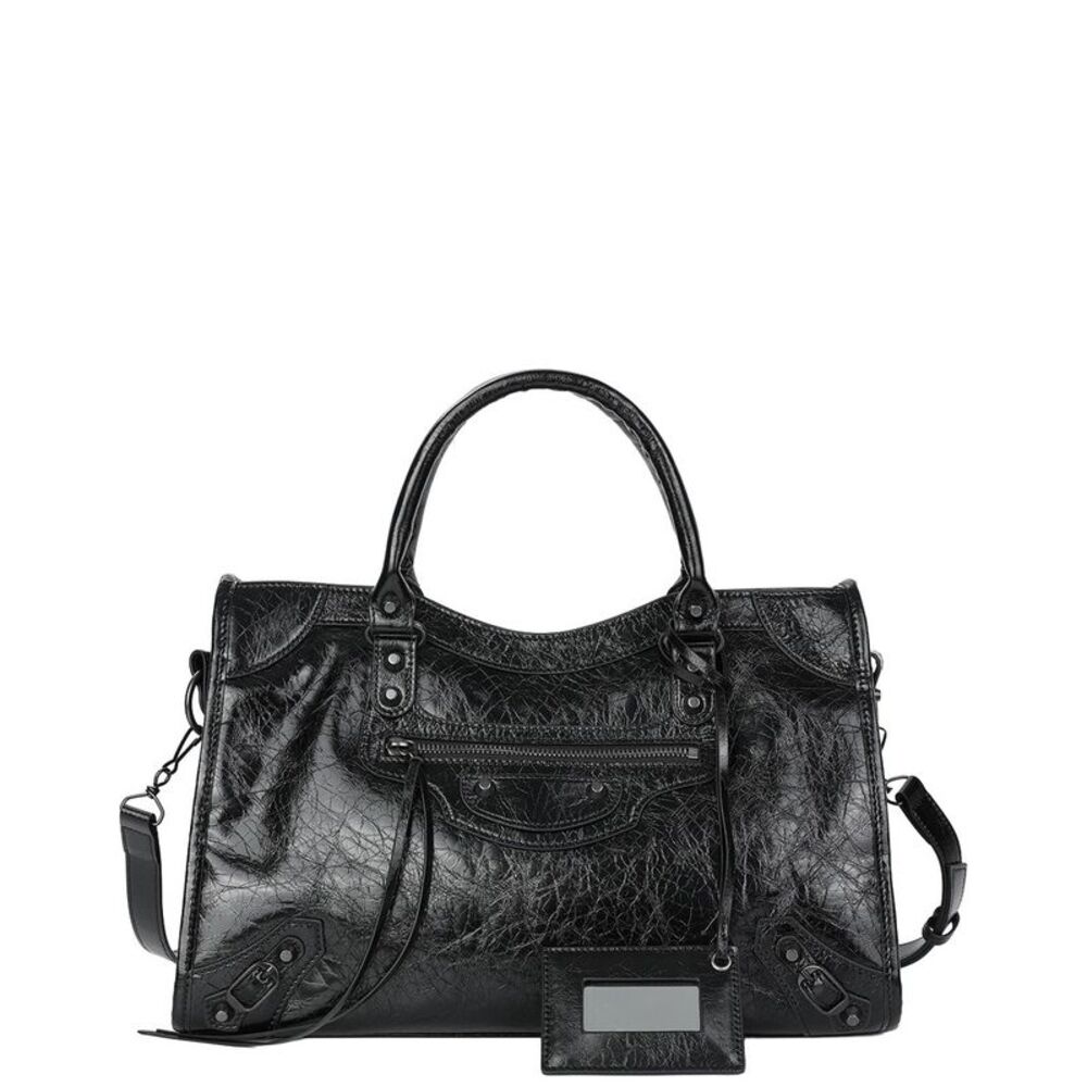 Tiffany & Fred Paris Distressed Leather Satchel, Black
